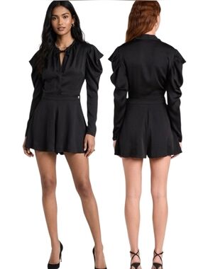 IRO PARIS "Lamas" Black Muttonskeeve Playsuit Romper
